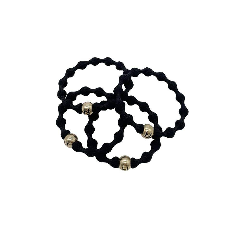 Elastic Hair Tie - Black - Hermine Hold