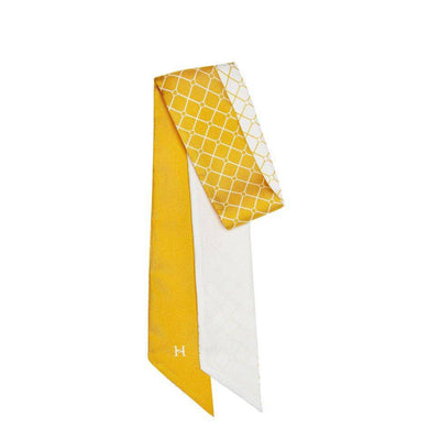 Hermine Duo Silk Scarfette - Yellow & White - Hermine Hold