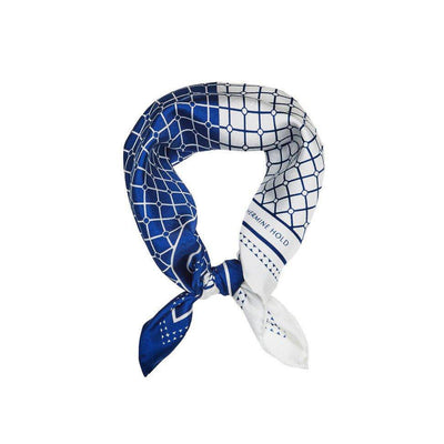 Hermine Duo Silk Scarf - Azure & White - Hermine Hold