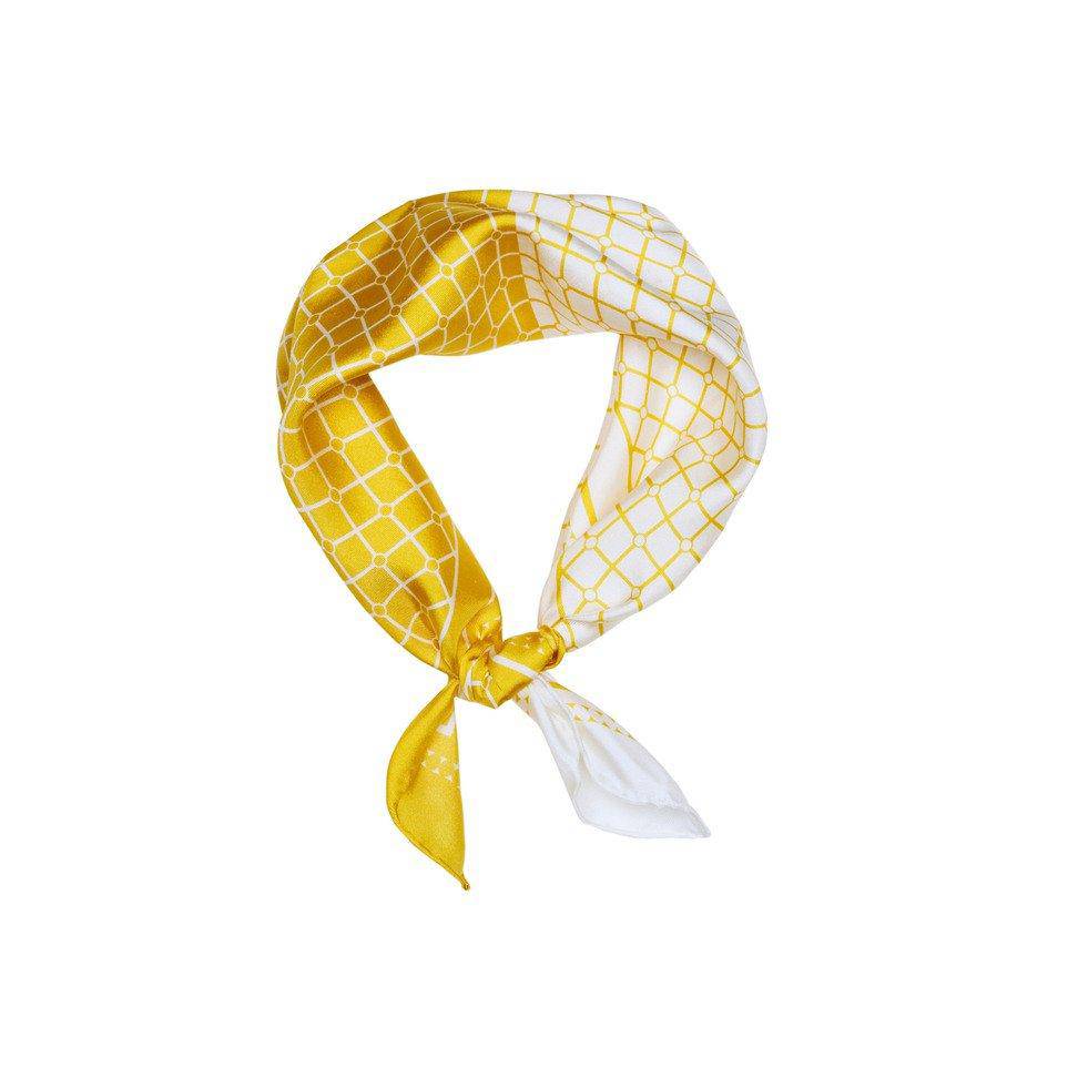 Hermine Duo Silk Scarf - Yellow & White - Hermine Hold