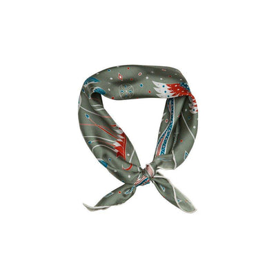 Nefertiti Silk Scarf - Khaki - Hermine Hold