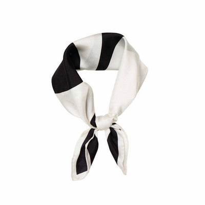 Signature Silk Scarf - Black & White - Hermine Hold