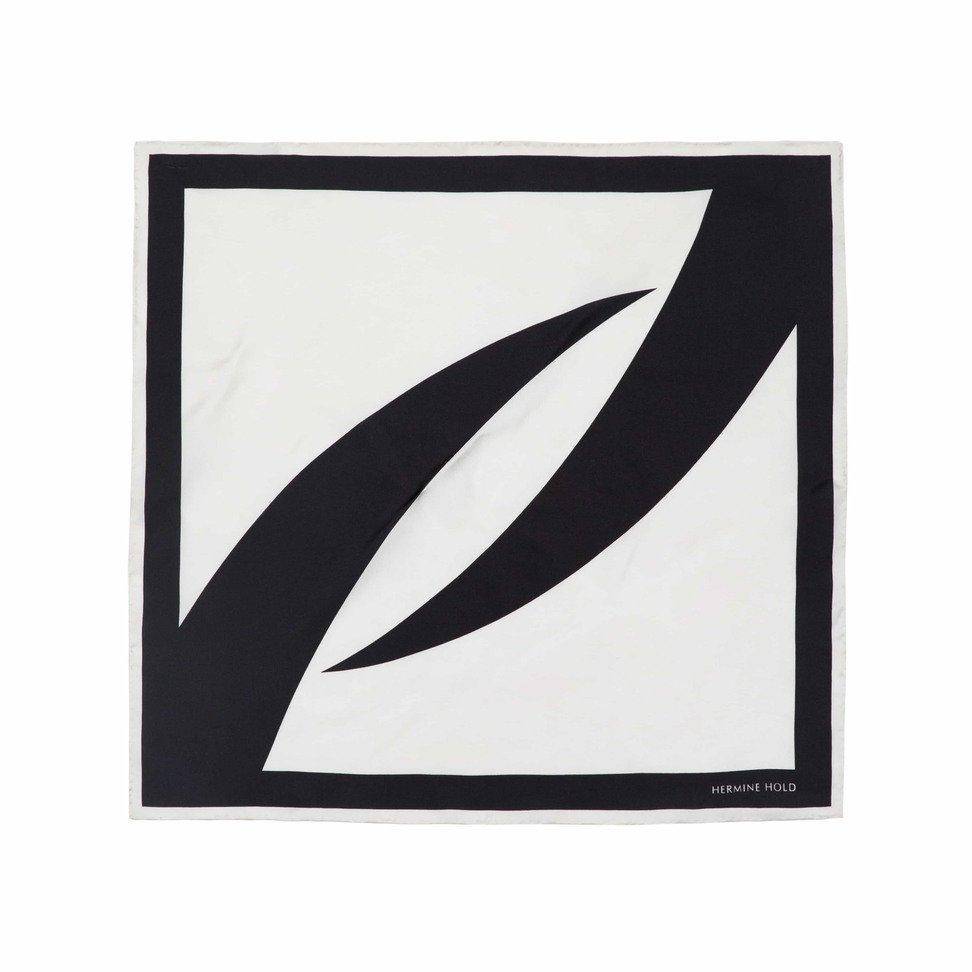 Signature Silk Scarf - Black & White - Hermine Hold